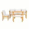 Small Farmhouse Solid Wood Kitchen Nook Dining Room Breakfast Nook Table Set for 6